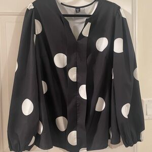 Black and White Polka Dot Top